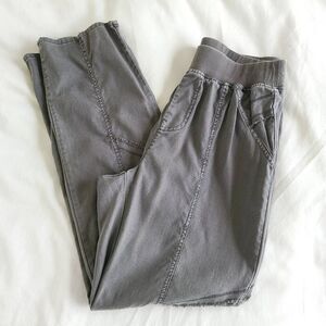 Soft Surroundings Tiered Fringe Pants Women's Size Small Gray Pull On Lyocell